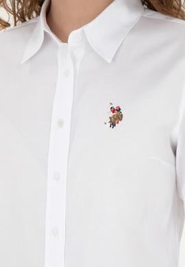 Kadın Beyaz Uzun Kollu Basic Gömlek - 50283987009