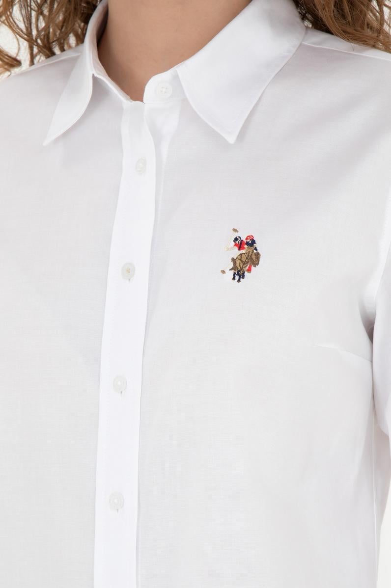 Kadın Beyaz Uzun Kollu Basic Gömlek