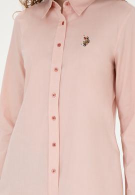 Kadın Pudra Uzun Kollu Basic Gömlek - 50283987028