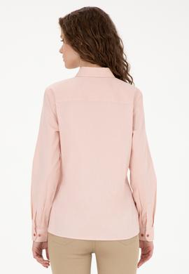 Kadın Pudra Uzun Kollu Basic Gömlek - 50283987028