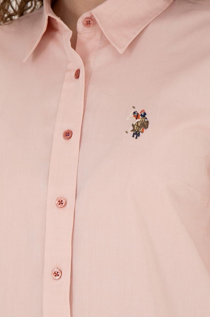 Kadın Pudra Uzun Kollu Basic Gömlek