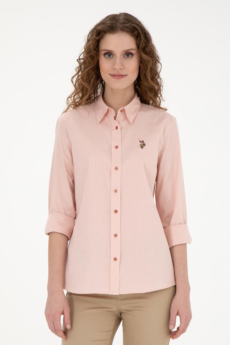 Kadın Pudra Uzun Kollu Basic Gömlek - 50283987028