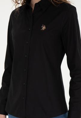 Kadın Siyah Uzun Kollu Basic Gömlek - 50283987033