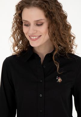 Kadın Siyah Uzun Kollu Basic Gömlek - 50283987033