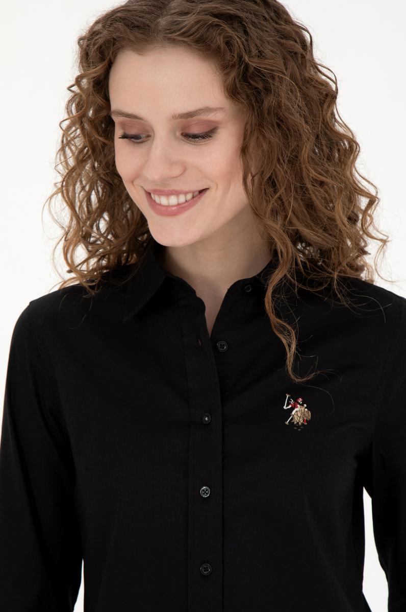 Kadın Siyah Uzun Kollu Basic Gömlek