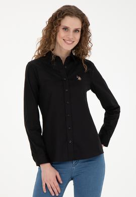 Kadın Siyah Uzun Kollu Basic Gömlek - 50283987033