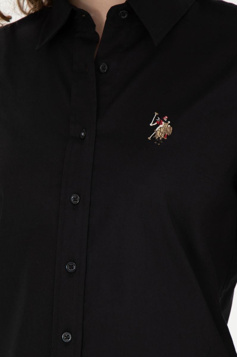 Kadın Siyah Uzun Kollu Basic Gömlek