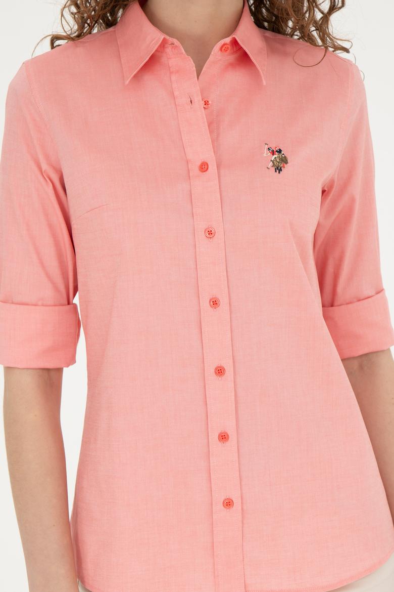 Kadın Nar Çiçeği Uzun Kollu Basic Gömlek - 50283987051