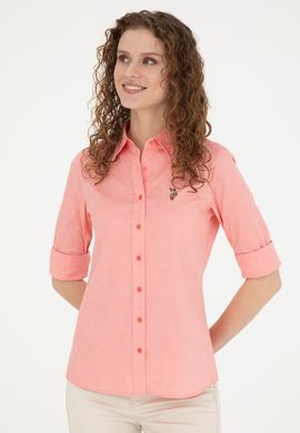 Kadın Nar Çiçeği Uzun Kollu Basic Gömlek - 50283987051