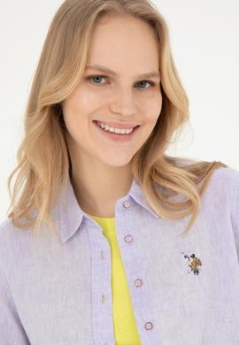 Kadın Lila Uzun Kollu Basic Gömlek - 50283991002