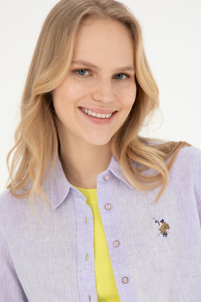 Kadın Lila Uzun Kollu Basic Gömlek - 50283991002