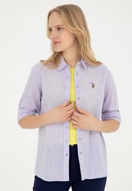 Kadın Lila Uzun Kollu Basic Gömlek - 50283991002