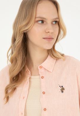 Kadın Somon Uzun Kollu Basic Gömlek - 50283991020