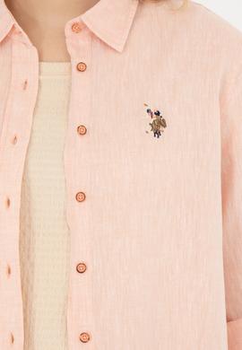 Kadın Somon Uzun Kollu Basic Gömlek - 50283991020