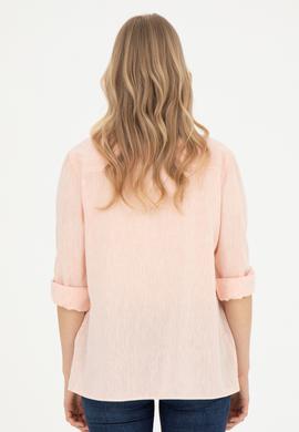 Kadın Somon Uzun Kollu Basic Gömlek - 50283991020