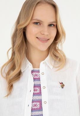 Kadın Beyaz Uzun Kollu Basic Gömlek - 50283991042