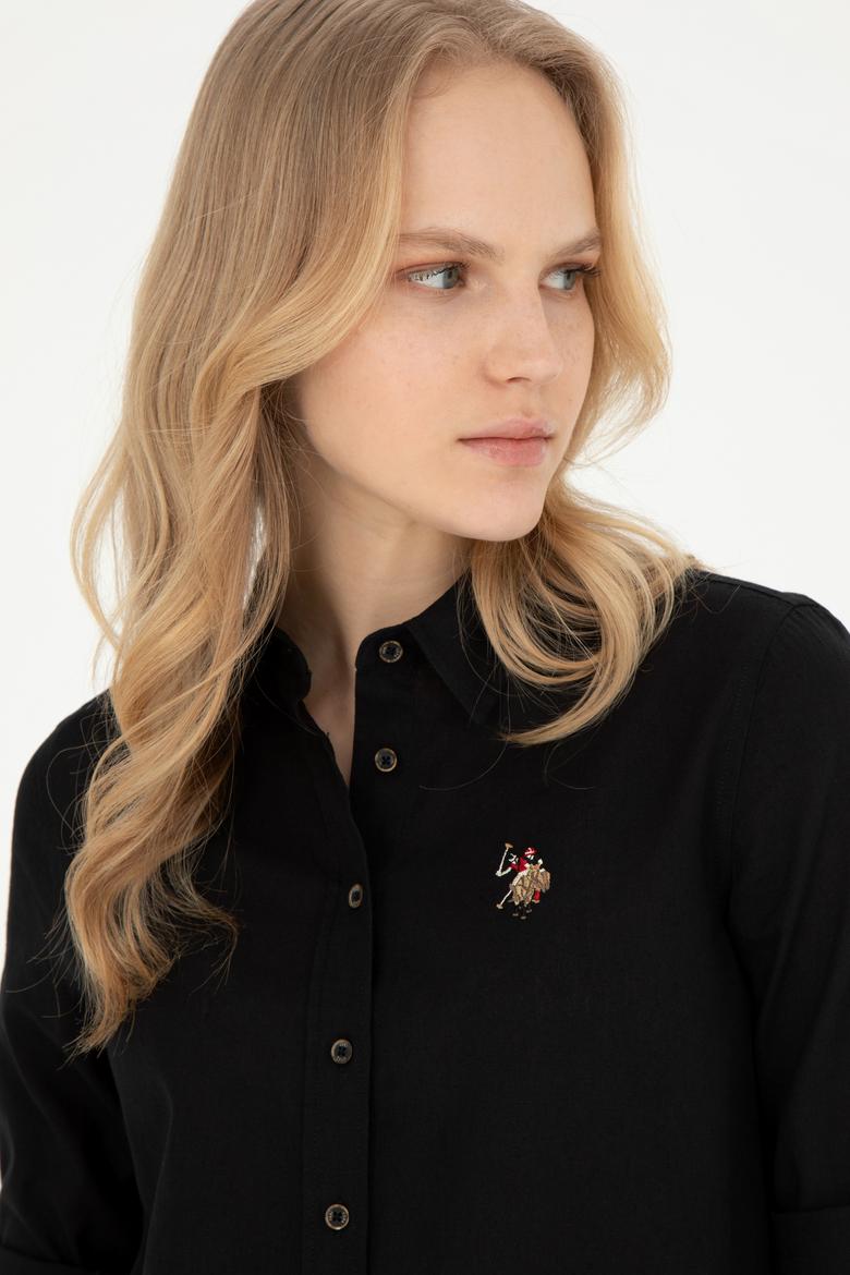 Kadın Siyah Uzun Kollu Basic Gömlek - 50283991075