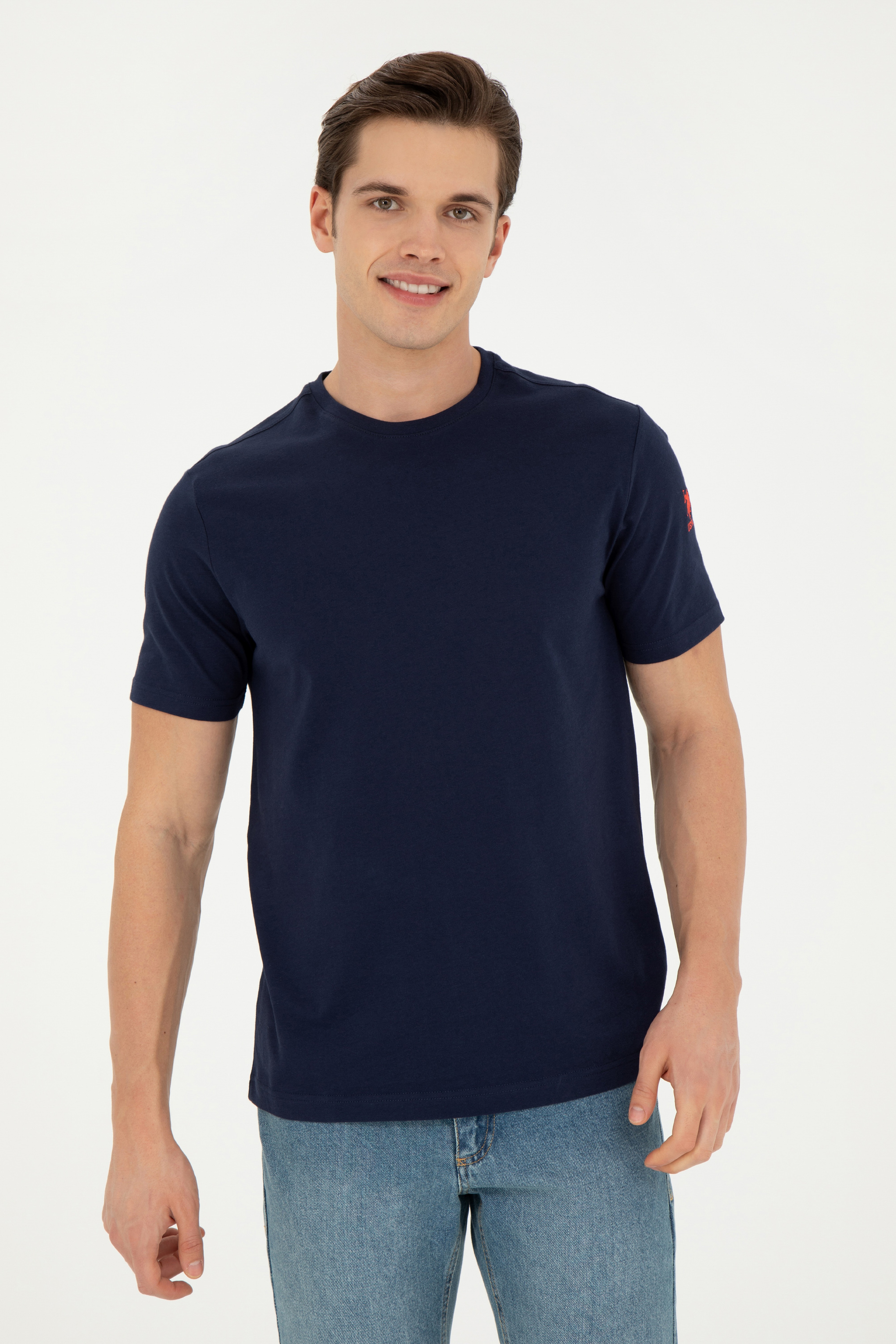 Erkek Lacivert Basic Tişört - Image 3