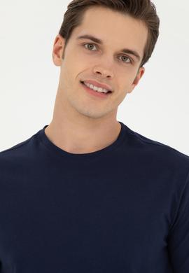 Erkek Lacivert Basic Tişört - 50284618051
