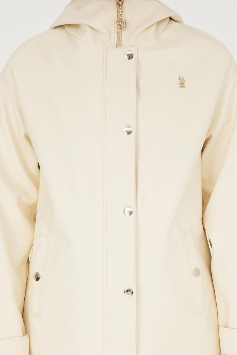 Kadın Ekru Deri Ceket - 50288630003