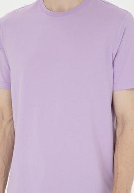 Erkek Lila Basic Tişört - 50284618069