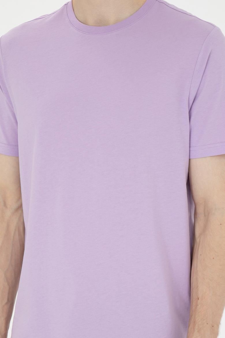 Erkek Lila Basic Tişört - 50284618069