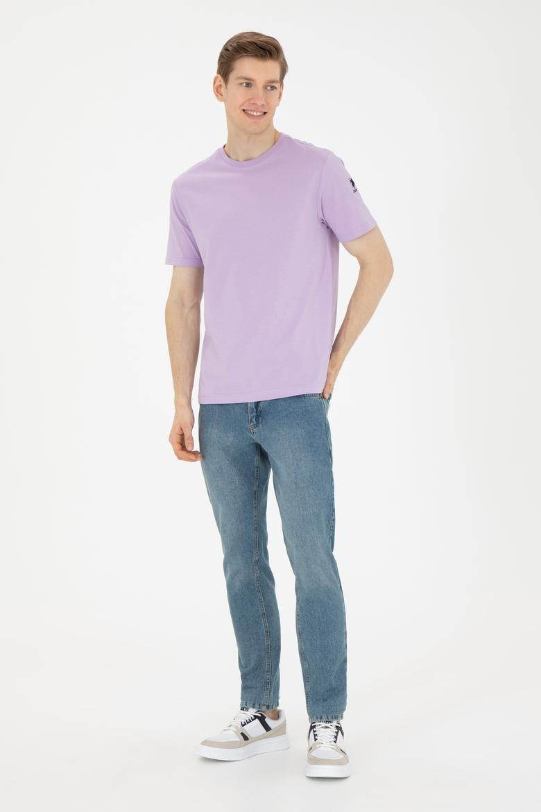 Erkek Lila Basic Tişört - 50284618069