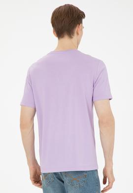 Erkek Lila Basic Tişört - 50284618069