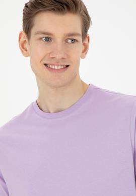Erkek Lila Basic Tişört - 50284618069