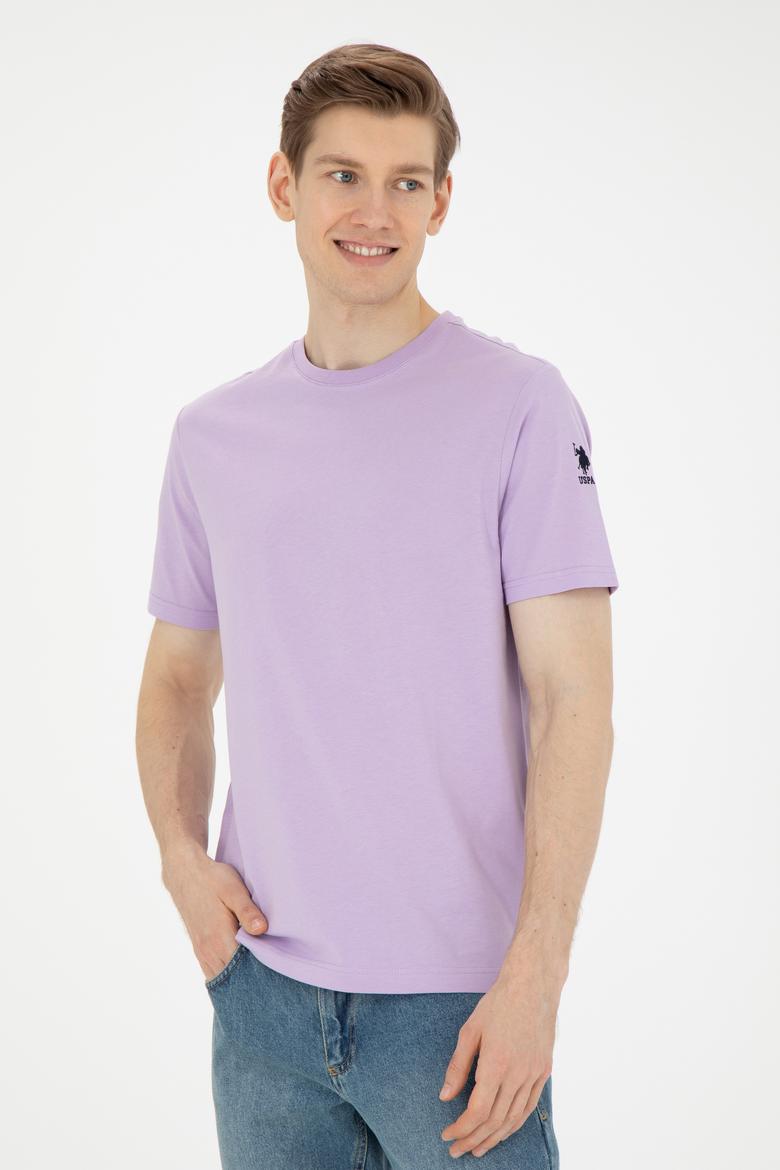 Erkek Lila Basic Tişört