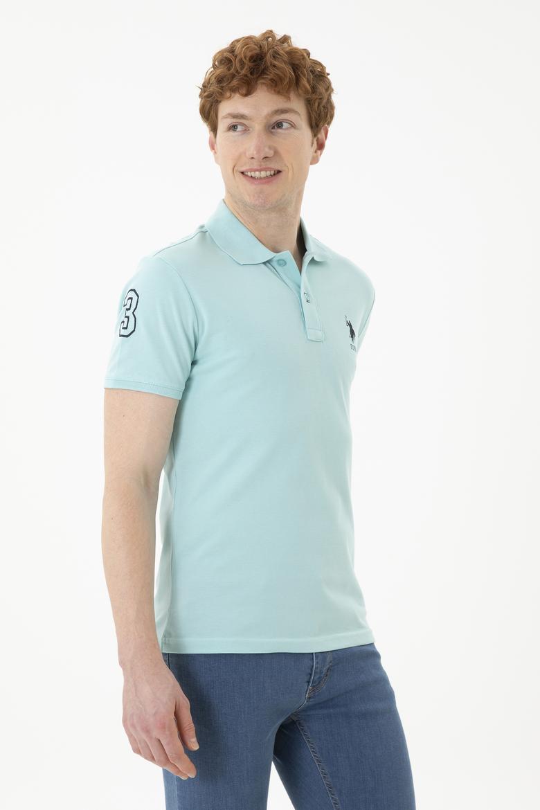 Erkek Su Yeşili Basic Tişört - 50284633146