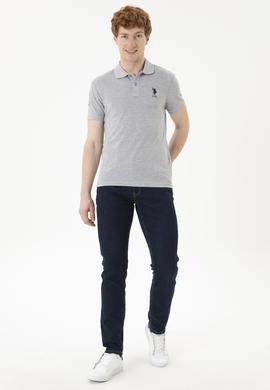 Erkek Gri Melanj Basic Tişört - 50284633156