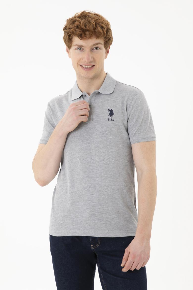 Erkek Gri Melanj Basic Tişört