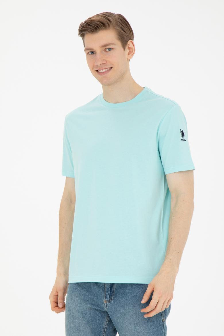 Erkek Su Yeşili Basic Tişört - 50284618114