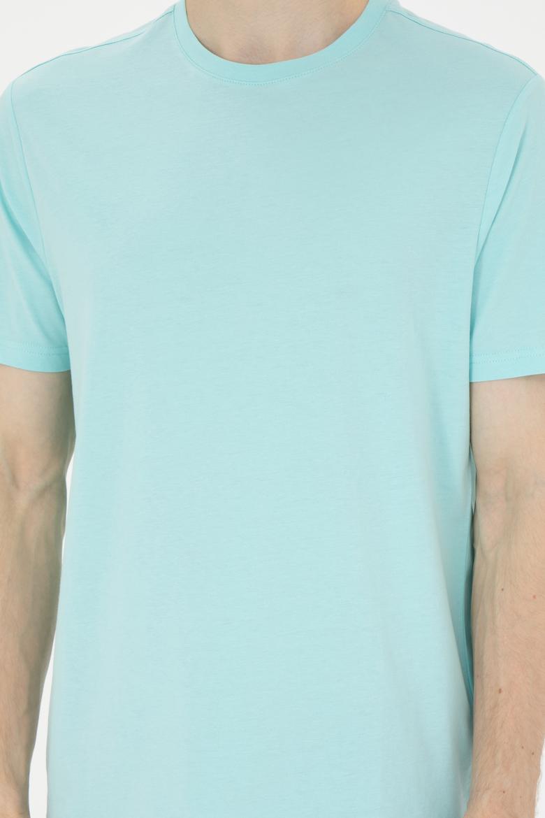 Erkek Su Yeşili Basic Tişört - 50284618114