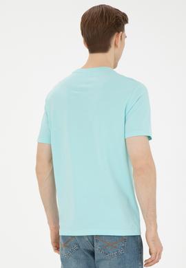 Erkek Su Yeşili Basic Tişört - 50284618114