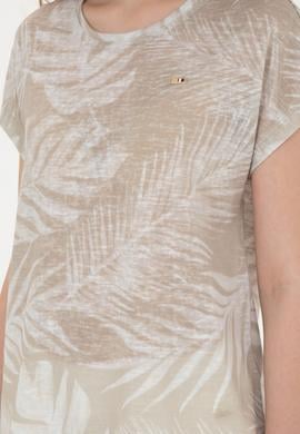 Kadın Açık Haki Bisiklet Yaka Tişört - 50286047003