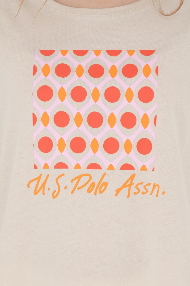 Kadın Krem Bisiklet Yaka Tişört