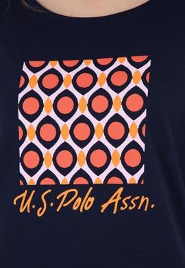 Kadın Lacivert Bisiklet Yaka Tişört - 50286051017