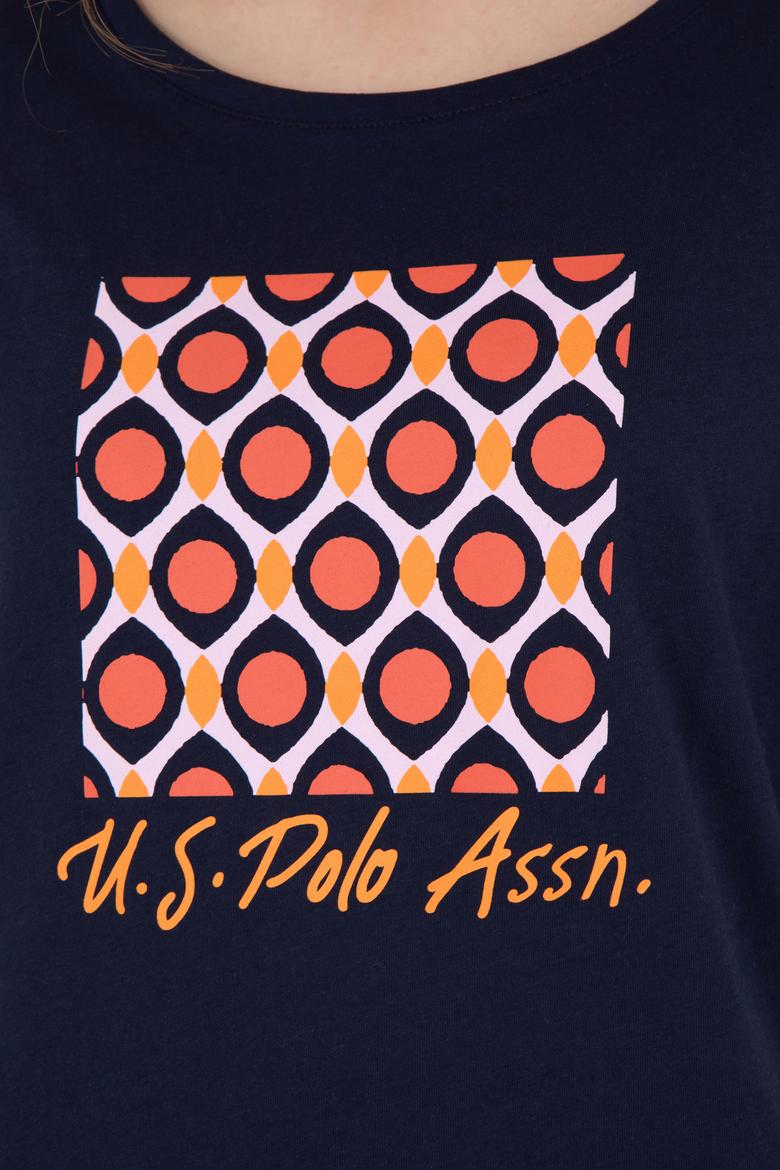 Kadın Lacivert Bisiklet Yaka Tişört - 50286051017