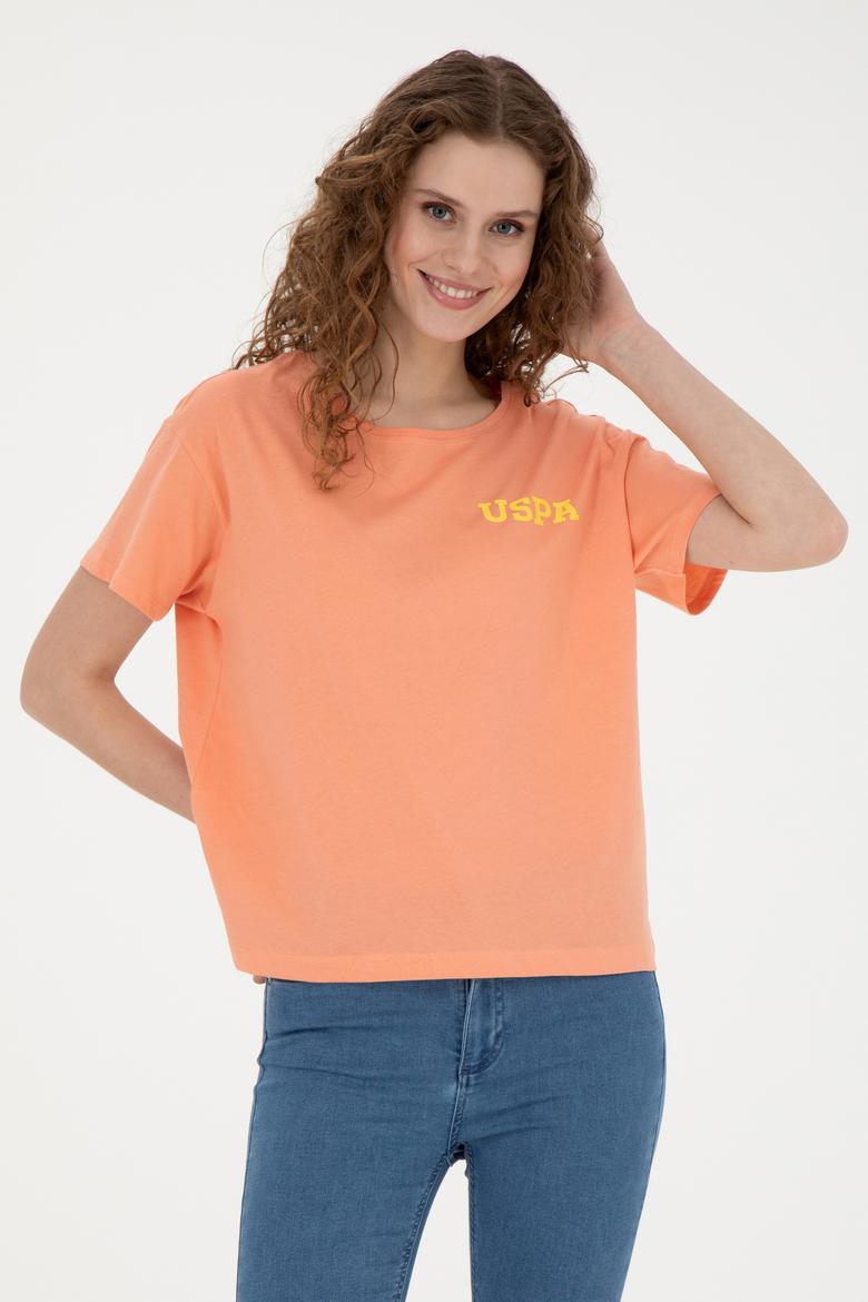 Kadın Somon Bisiklet Yaka Tişört