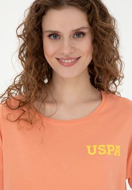 Kadın Somon Bisiklet Yaka Tişört - 50286105049