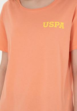 Kadın Somon Bisiklet Yaka Tişört - 50286105049