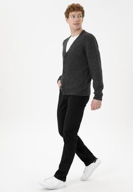 Erkek Regular Fit Siyah Kanvas Pantolon - 50256592019