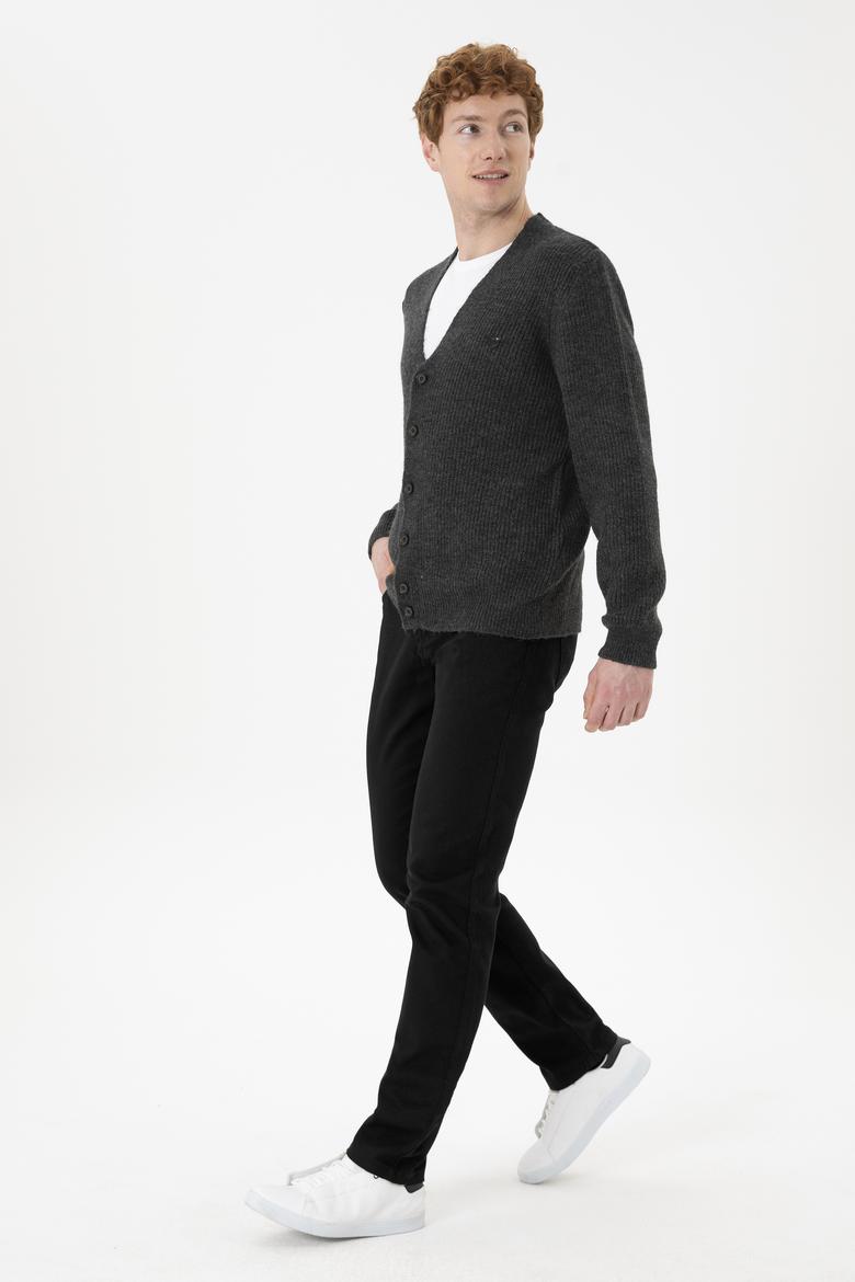 Erkek Regular Fit Siyah Kanvas Pantolon - 50256592019