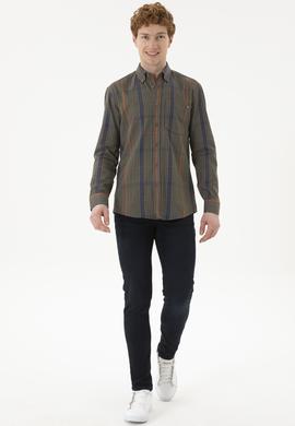 Erkek Haki Uzun Kollu Gömlek - 50272345009