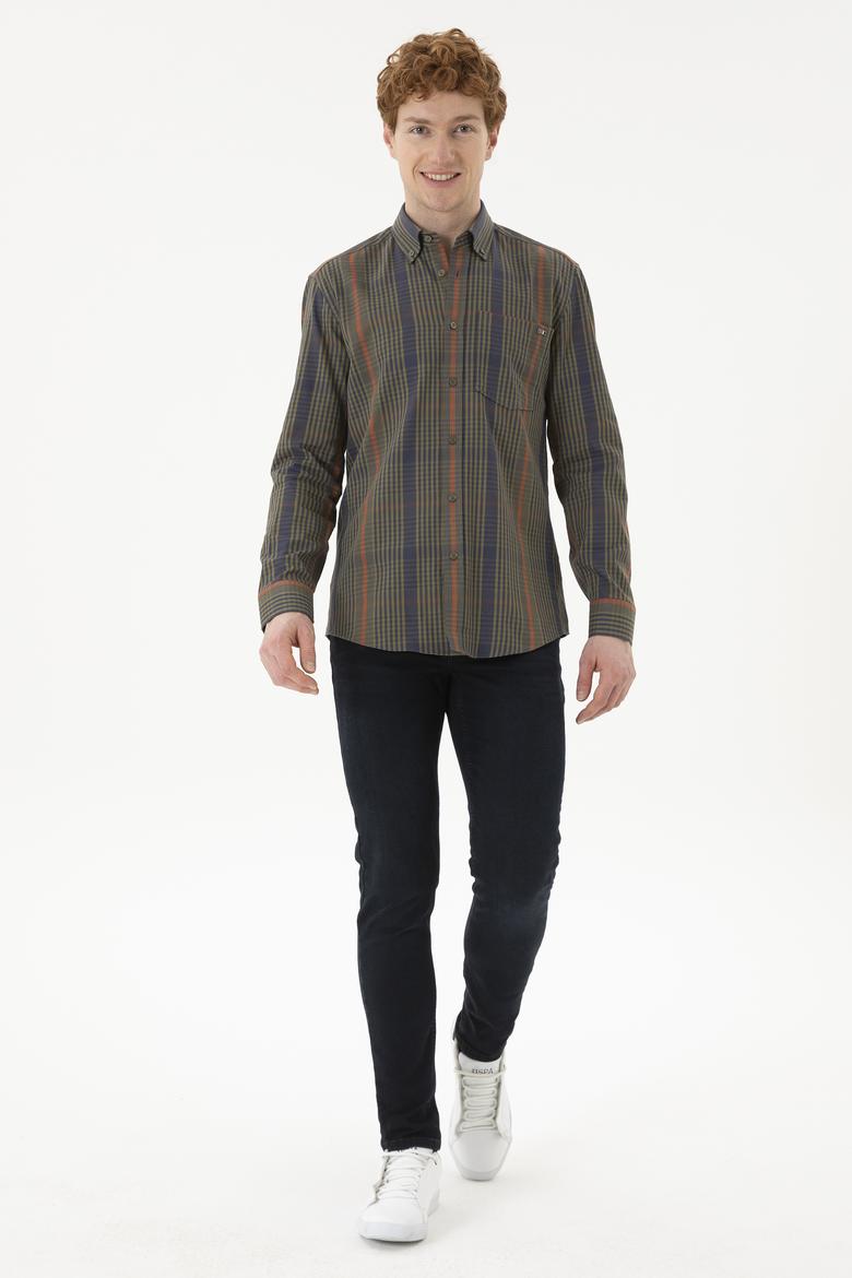 Erkek Haki Uzun Kollu Gömlek - 50272345009