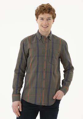 Erkek Haki Uzun Kollu Gömlek - 50272345009