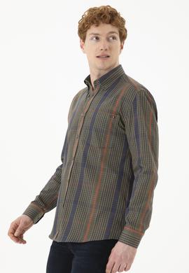 Erkek Haki Uzun Kollu Gömlek - 50272345009