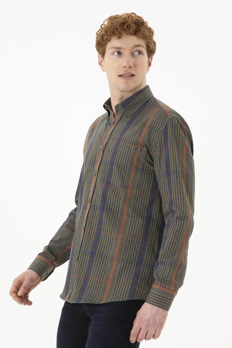 Erkek Haki Uzun Kollu Gömlek - 50272345009